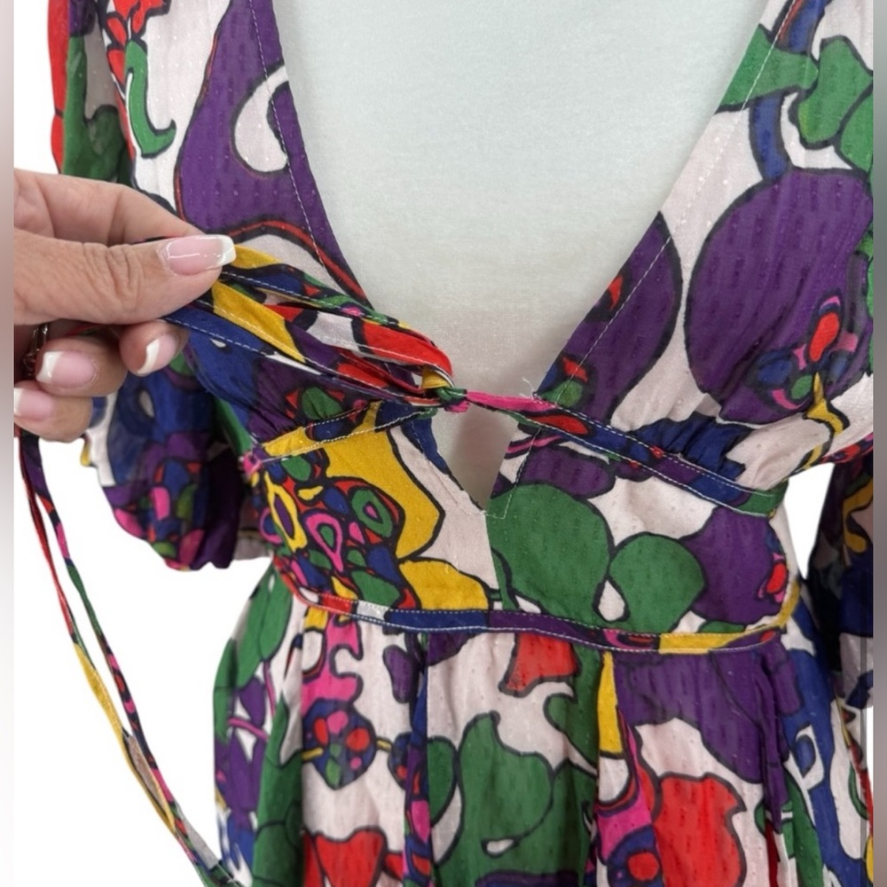RHODE Madeline Swing Dress - Psychedelic Resort or Festival Wear - Picture 3 of 7